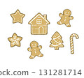Ginger cookie illustration set 131281714
