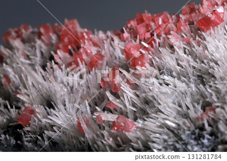 Photographing rhodochrosite and crystal minerals from the United States in the museum 131281784