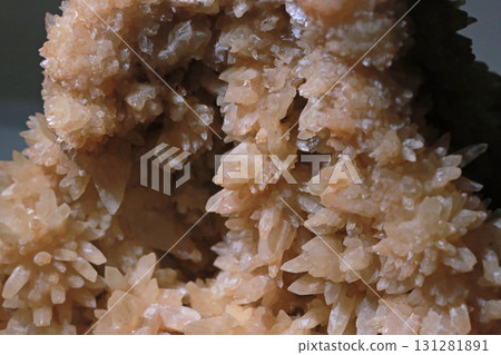 Close-up photo of stalactites on display in a museum Close-up photo of stalactites on display in a museum 131281891