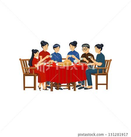 Vietnamese family in traditional Ao Dai Vietnamese family in traditional Ao Dai 131281917