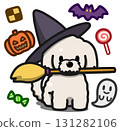 Maltese in Halloween costume 131282106