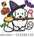Great Pyrenees in Halloween costume 131282110