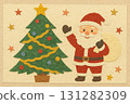 Christmas tree Santa Claus collage style 131282309