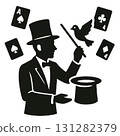 Magician illustration, pictogram style 131282379