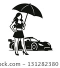 Race queen illustration in pictogram style 131282380