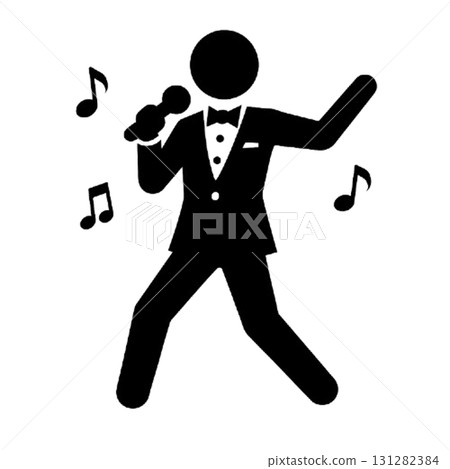 象形文字風格的男性偶像插圖 131282384