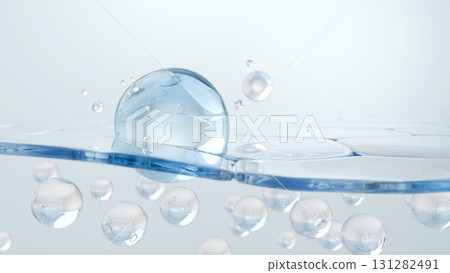 CG illustration of moisturizing care in which hyaluronic acid penetrates deep into the skin to moisturize CG illustration of moisturizing care in which hyaluronic acid penetrates deep into the skin to moisturize 131282491