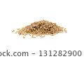 Heap of brown rice on white background 131282900