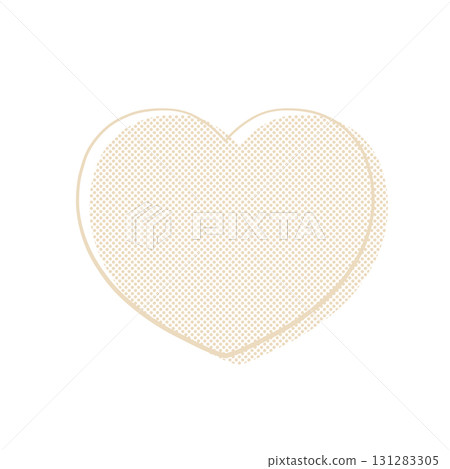 Hand-drawn heart - natural and soft off-white 131283305