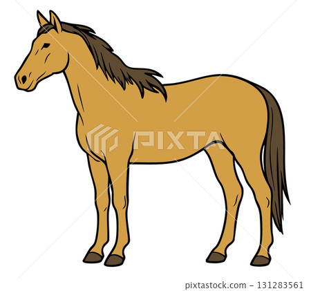 Color realistic horse vector illustration material Color realistic horse vector illustration material 131283561