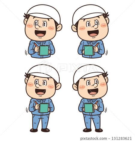 一名男工人在工廠或現場工作時在筆記本上做筆記的插圖 | 不安全行為、不安全條件和工作場所事故 一名男工人在工廠或現場工作時在筆記本上做筆記的插圖 | 不安全行為、不安全條件和工作場所事故 131283621