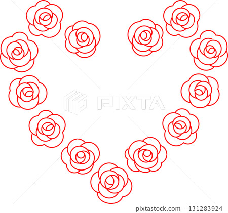 用紅玫瑰輪廓繪製的心 用紅玫瑰輪廓繪製的心 131283924