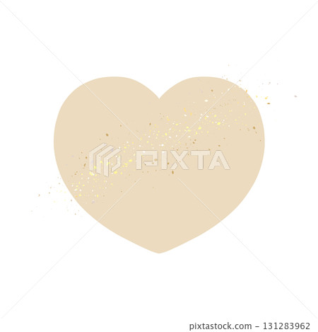 手繪心形－自然柔和的灰白色，略帶金色 131283962