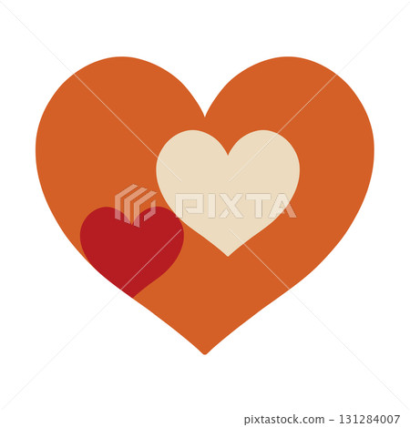 手繪心形 - 鮮豔的日本色彩 - 秋葉圖像 手繪心形 - 鮮豔的日本色彩 - 秋葉圖像 131284007