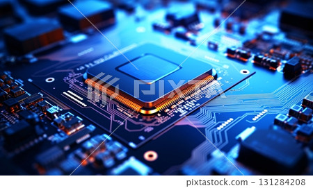 CPU and circuit board, technology, AI, big data 131284208