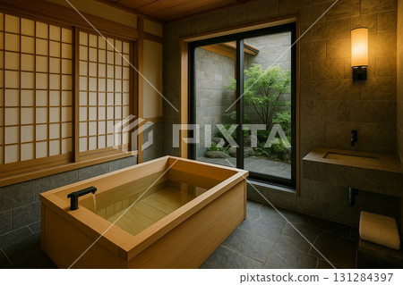 Quiet Japanese-style bathroom scene 0050 Quiet Japanese-style bathroom scene 0050 131284397