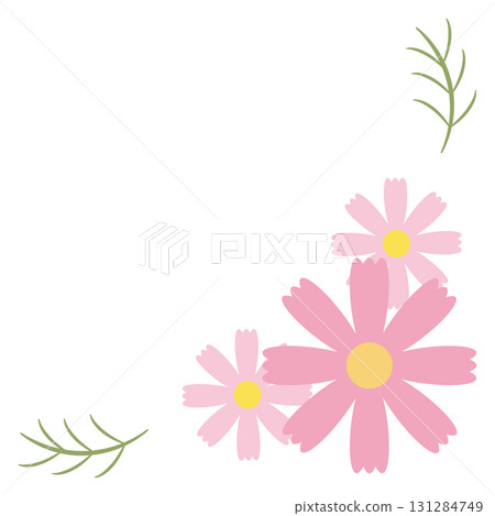 三色波斯菊角素材，右下角 131284749