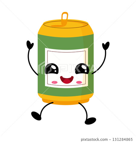 Cute kawaii soda can character illustration Cute kawaii soda can character illustration 131284865