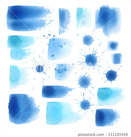 watercolor brush strokes set. illustration design watercolor brush strokes set. illustration design 131285426