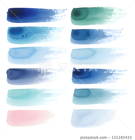 watercolor brush strokes set. illustration design 131285433