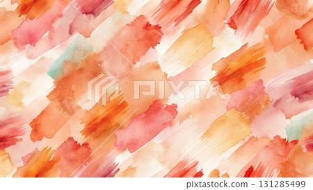 Seamless pattern of abstract watercolor brush strokes in soft tones background  131285499