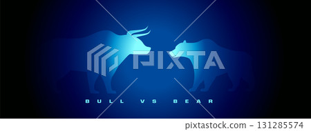 bullish growth vs bearish decline money trading background bullish growth vs bearish decline money trading background 131285574