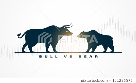 bullish growth vs bearish decline stock volatility background bullish growth vs bearish decline stock volatility background 131285575