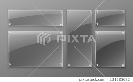collection of acrylic transparent frame background design 131285622