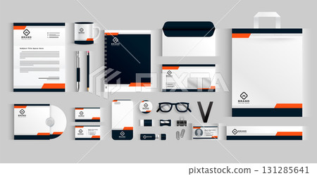 collection of modern office stationery banner for business presentation 131285641