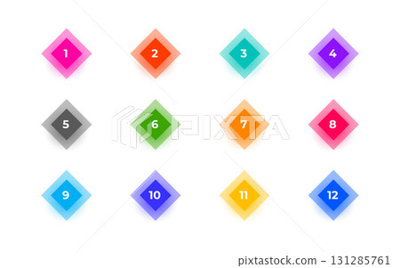 colorful bullet points element background with numerical digit 131285761
