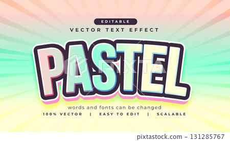 colorful pastel lettering text effect template - Stock Illustration ...