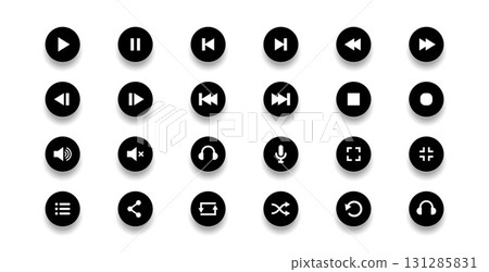 dark multimedia play button symbol in collection dark multimedia play button symbol in collection 131285831