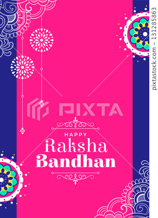 decorative happy raksha bandhan wishes card 131285863