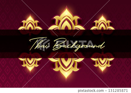 decorative shiny thai background with floral ornament design 131285871
