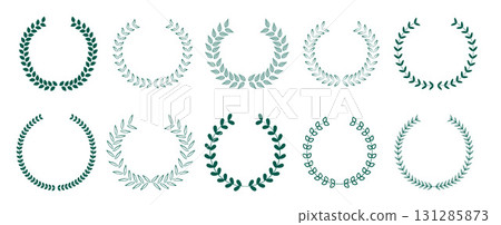decorative wreath frame white background in set decorative wreath frame white background in set 131285873