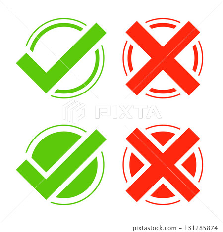 denied and approved checkmark sign in collection denied and approved checkmark sign in collection 131285874