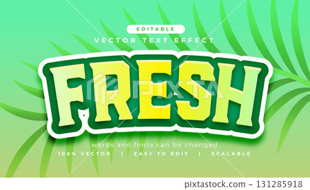 editable fresh text effect lettering with leaves design 131285918