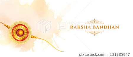 elegant raksha bandhan celebration banner with splatter effect 131285947