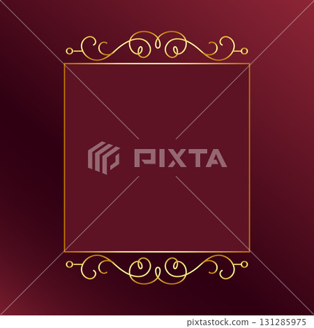 ethnic golden floral frame background with empty space 131285975