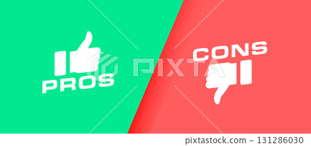 flat style pros and cons sign poster design flat style pros and cons sign poster design 131286030