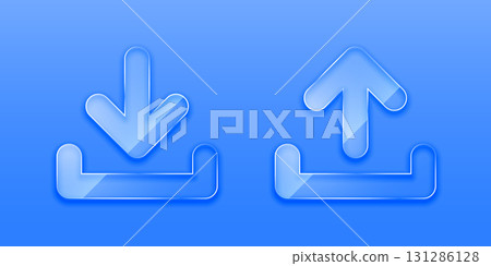 glossy download and upload web arrow symbol design 131286128