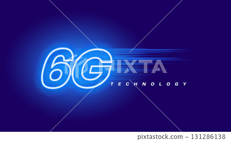 glowing neon 6th generation cellular network connection banner glowing neon 6th generation cellular network connection banner 131286138