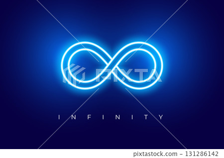 glowing neon endless infinity curve sign background 131286142