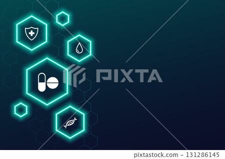 glowing neon medical healthcare background with text space 131286145