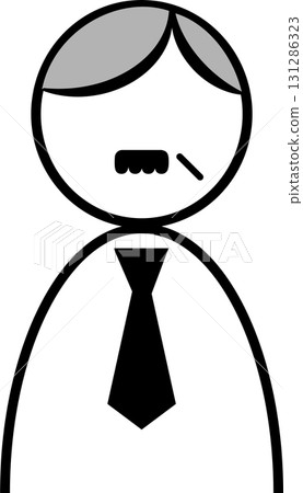 一位有著灰白頭髮和鬍鬚的老年商人的偶像 131286323