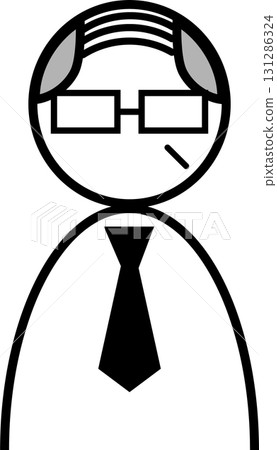 Elderly businessman with glasses character icon 131286324