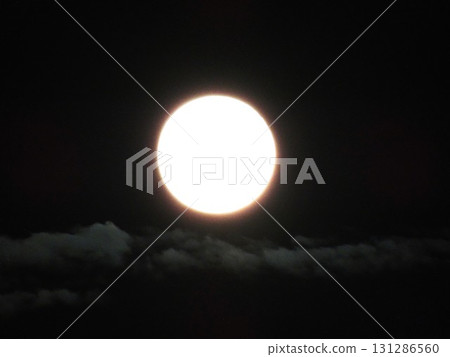 Full moon and night view of the city 131286560