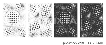 hand drawn black and white stain texture banner in collection 131286601