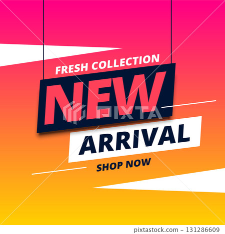 hanging style new arrival promo template for social media post 131286609