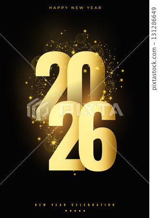 happy new year 2026 poster with glitter effect happy new year 2026 poster with glitter effect 131286649